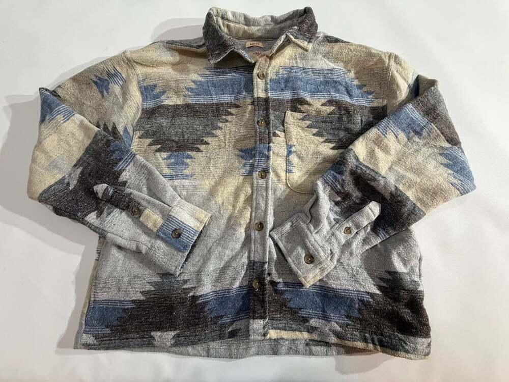 Brooklyn Cloth Southwestern Aztec Boxy Fit Fleece Shirt Jacket M